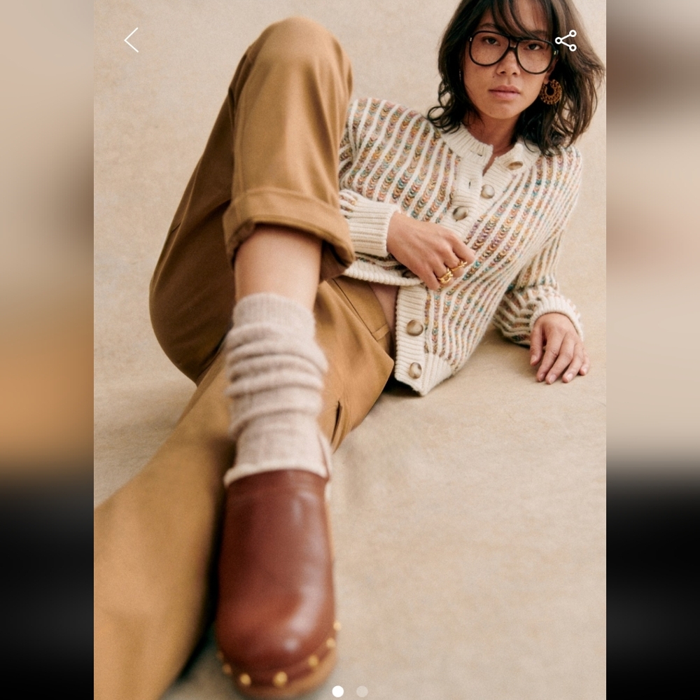 Sezane Randy Multicolor Striped Cardigan